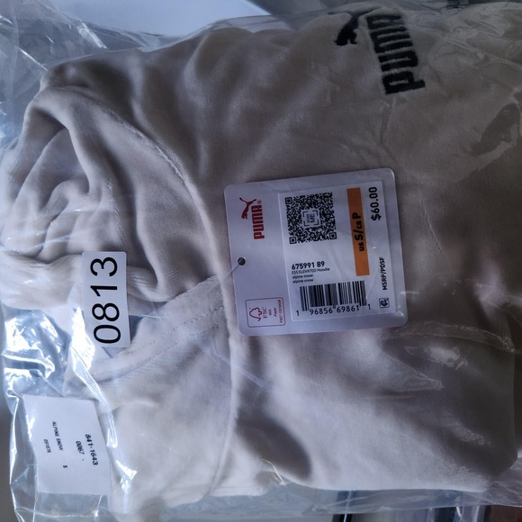 Puma‎ Essential Hoodie Women S Beige Cream Pullover Sweatshirt Kangaroo Pocket - Picture 9 of 9